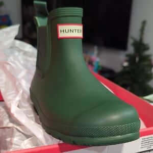 Hunter Dark Green Ankle Boots